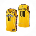 Camiseta Brooklyn Nets Personalizada Ciudad 2020-21 Amarillo (2)